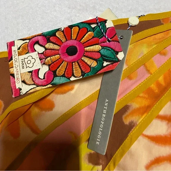 NEW Farm Rio X Anthropologie One-Shoulder Seamed A-Line Dress Medium - Picture 4 of 9